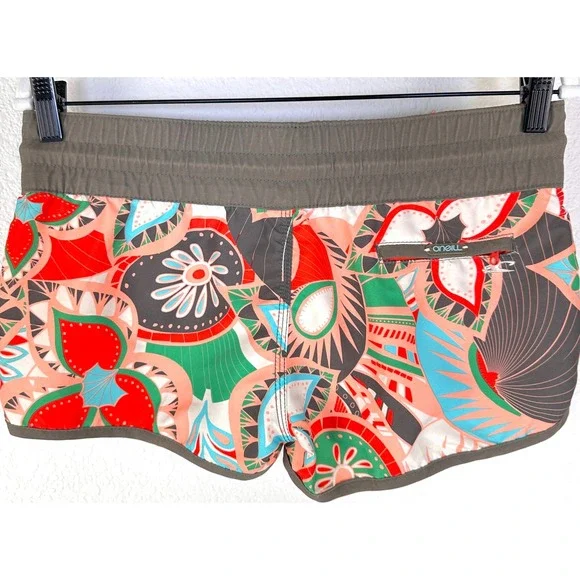 O'Neill Vintage Board Shorts Womens 2" Inseam Surf Swim Tropical Elastic Waist - Picture 3 of 7
